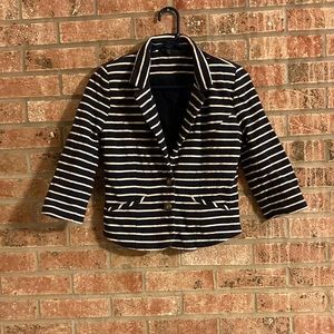 Cute navy and white striped blazer from Express.
